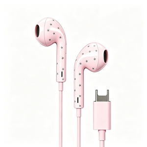 Audífonos Intrauditivos Semi Inalámbricos Tipo C con Diseño Kawaii de Estrellas y Puntos, con Control de Volumen Integrado para Teléfonos Inteligentes, Venta al Por Mayor - Product Image 6