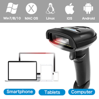 NETUM Scanner de codes à barres 1D 2D QR Scanners de codes à barres sans fil Laser CMOS CCD Lecteur de codes à barres NT-1228BL