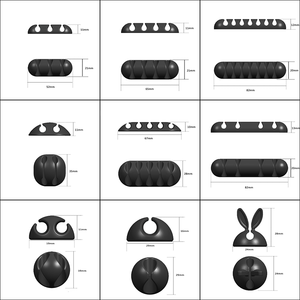 Porte-cordon noir <span class=keywords><strong>enrouleur</strong></span> de câble 5 trous fentes pour bureau <span class=keywords><strong>voiture</strong></span> maison bureau cuisine - Product Image 6