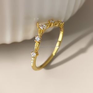 Classic Women's Gemstone <b>Stack</b> <b>Rings</b> 18K Gold Plated Brass for Party Occasions - Product Image 1
