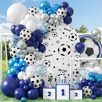 Kit d'arche de ballons de football vert, noir et blanc, ballons en latex et en aluminium, trophée de champion pour la décoration de fête d'anniversaire sportive pour garçons
