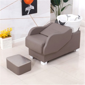 Kisen Offre Spéciale Mobilier de Salon Chaise de Lavage Confortable Noire et Blanche pour Coiffeur avec Bac en Céramique et Douchette - Product Image 6