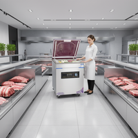Machine de mise sous vide semi-automatique électrique 400TD haute puissance, durable, pour la conservation des aliments, boîtier en acier inoxydable 304, pour usage domestique et industriel (viande, produits chimiques)