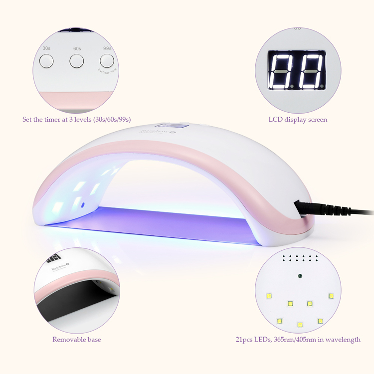 Professionnel de haute Qualité 36 Watts Sèche-ongles UV Lampe À Ongles pour le Gel avec 10 s/30 s/60 s/99 s minuteries