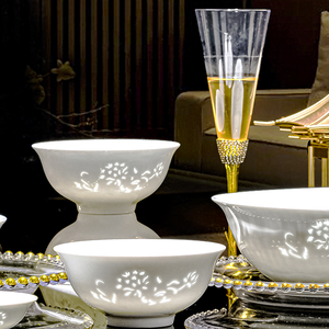 Juego de Vajilla de Porcelana Translúcida de Estilo Chino, Ecológico, de 16 Piezas, Apto para Lavavajillas y Horno, para Uso Doméstico, OEM - Product Image 2