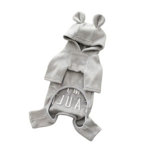 Hooded Full-body Polyester Pet <b>Clothes</b> Taiwan Made Eco-Friendly Dot Pattern L Size Cold Weather Pet Outerwear - Product Image 1