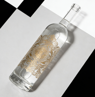 Botol Minuman Keras Kaca Bulat 500ml 700ml 750ml 1000ml untuk Gin Whisky Vodka Rum dengan Tutup Gabus