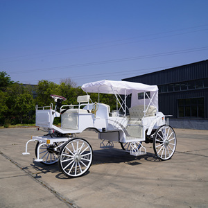 Calèche électrique blanche avec auvent et quatre roues pour usage extérieur, sortie familiale - Product Image 3