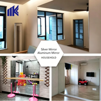 Espejo de Pared Moderno y Decorativo de Gran Tamaño para Estudio de Danza o Gimnasio, con Vidrio Grabado con Ácido, para Baño y Sala de Estar