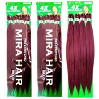 Extensions de cheveux synthétiques Yaki Ombré en gros, faciles à tresser, pré-étirées, 4X, échantillon gratuit, style africain