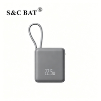 Batterie externe portable haute capacité 10000 mAh à charge rapide avec entrée/sortie Type-C, design mini, en plastique