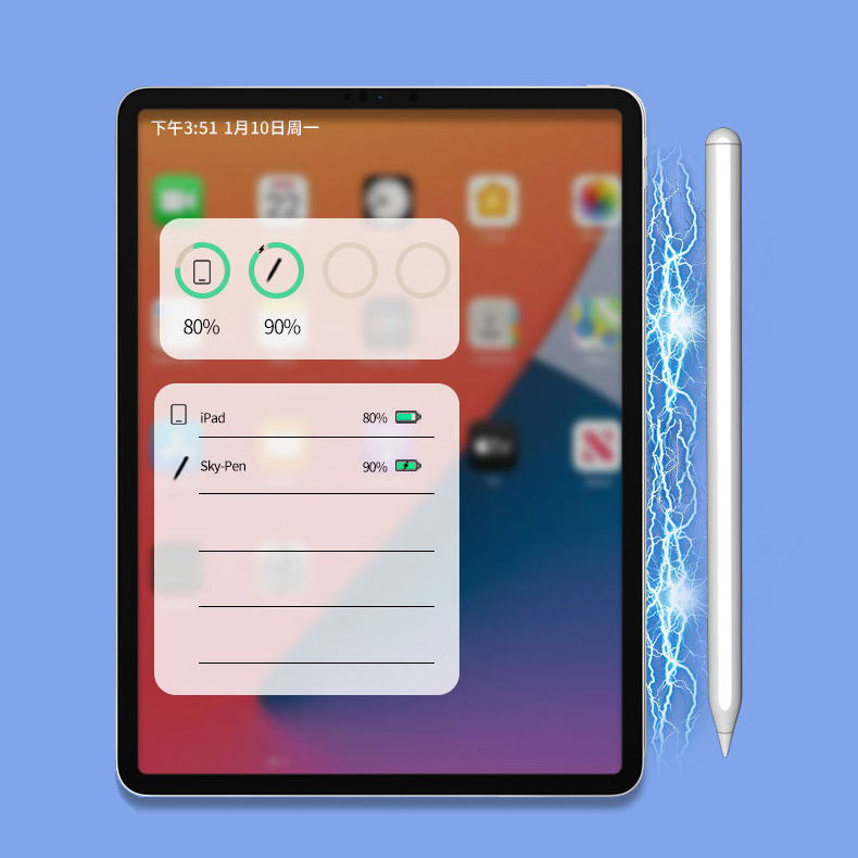 Активный стилус Laudtec для iPad, магнитный поглощающий перезаряжаемый стилус для рукописного ввода, рисование, отклонение ладони, наклонная ручка