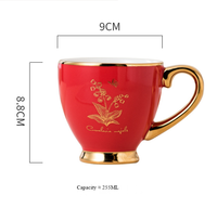 Kreative Luxuriöse Galvanisierte Schlichte Keramiktasse für Zuhause Frühstück Milch Saft Kaffeetasse