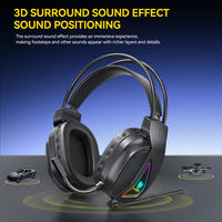Headset Gaming T-WOLF H160 Over Ear 7.1 USB Berkabel E-sports dengan Lampu