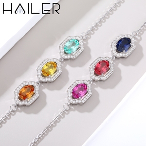 Lab Grown Pink Sapphire <strong>Bracelet</strong> 925 <strong>Sterling</strong> <strong>Silver</strong> Oval Cut Three Stone Adjustable Halo Chain <strong>Bracelet</strong> for <strong>Women</strong> Gift - Product Image 4