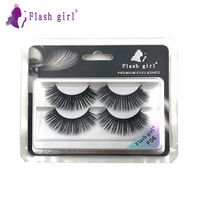 Flash Girl F Series 20 modèles de faux cils en vison, 2 paires de faux cils naturels, bande complète, vente en gros