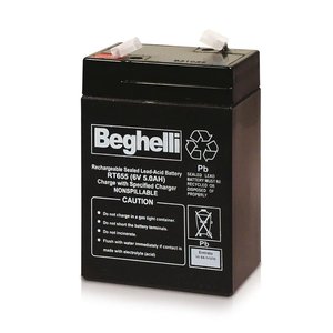 Batteria al piombo sigillata ricaricabile Beghelli 6V 5Ah antiscivolo per alimentazione di backup - Product Image 1