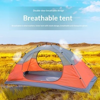 Tente de camping durable et ultralégère pour 2 personnes, 3 saisons, double couche, imperméable, avec poteaux en aluminium, pour la randonnée et le camping en plein air