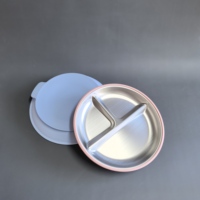 Ensemble d'alimentation pour bébé en acier inoxydable 304 avec assiette à ventouse, bol et boîte, résistant à la chaleur, durable, sans BPA, vaisselle pour enfants