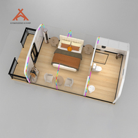 Kawagebo Kamp (KK) 6.2m X 3.9m X 3m Style Cabine 24.18 ㎡   Maison préfabriquée géodésique d'extérieur en polystyrène PC, type Star Room carré