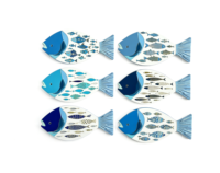 Ensemble de dessous-de-plat en céramique en forme de poisson personnalisé, résistant à la chaleur, style océan, pour protéger la table de cuisine