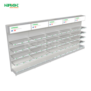 Estante de Exhibición Metálico Blanco de Una Cara, Estanterías para Supermercados con Pequeños Separadores Frontales - Product Image 2