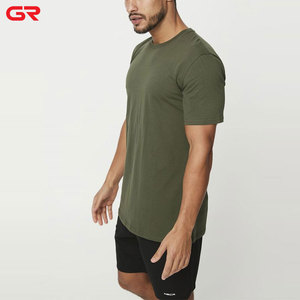 T-shirt extensible 95% <span class=keywords><strong>coton</strong></span> 5% élasthanne de qualité supérieure pour hommes T-shirt d'entraînement coupe athlétique à encolure arrondie - Product Image 2