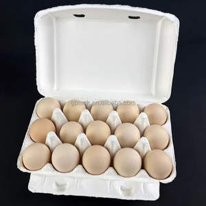 Cartons d'œufs 15 cellules réutilisables en usine, emballage en papier biodégradable, bagasse de canne à sucre, œufs de poule jetables - Product Image 2