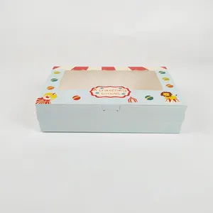 Food Grade Custom Druck Karton Papier Cupcake Box, Muffin Box Mit Halter