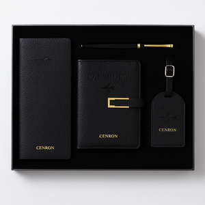Ensemble de luxe personnalisé : Carnet de voyage, stylo, porte-passeport en cuir véritable, étiquette de bagage en aluminium – Idéal pour la remise de diplôme, le Nouvel An chinois et les occasions familiales - Product Image 1