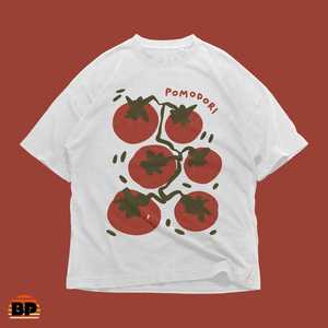 T-shirt unisexe en coton épais avec motif Pomodori, cadeau pour les jardiniers, les gourmets et les cuisiniers - Product Image 1