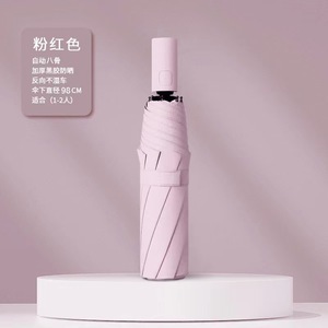 <span class=keywords><strong>Parapluie</strong></span> pliant automatique à 8 baleines avec cadre en fer et revêtement noir, protection UPF 50+, idéal pour femmes, soleil et pluie, pour les voyages - Product Image 4