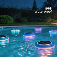 Lumière LED sous-marine à changement de couleur RVB, étanche IP68, solaire flottante, panneau solaire 0,66W, angle de faisceau 360°, contrôle par capteur de lumière