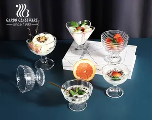 库存不倒翁冰淇淋圣代果汁玻璃杯透明玻璃冰淇淋杯奶昔玻璃杯混合玻璃器皿杯玻璃器皿