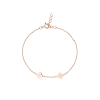 Bracelet pour femme AOFEI en acier inoxydable plaqué or 18 carats avec pendentif trèfle à quatre feuilles vierge, personnalisable par gravure laser de logo