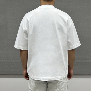 เสื้อยืดฤดูร้อน พิมพ์ลาย คุณภาพสูง ผ้าฝ้าย ทรงหลวม สไตล์ลำลอง หรูหรา หนานุ่ม ทรงโอเวอร์ไซส์ ทรงบ็อกซี่ สีขาว สำหรับผู้ชาย - Product Image 2