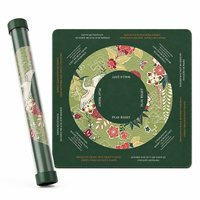 Tapis de table carré antidérapant en néoprène avec motif personnalisé pour le jeu de mahjong américain