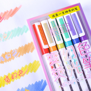 Collection d'objets, stylo surligneur à double extrémité, ensemble de gribouillis multicolores à changement de couleur HP7570 - Product Image 1