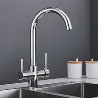 Robinet de cuisine purificateur d'eau avec filtre, double poignée, montage sur plan, en laiton, moderne, 3 voies, pour évier de cuisine