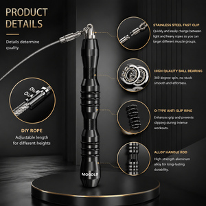 <span class=keywords><strong>Cuerda</strong></span> <span class=keywords><strong>para</strong></span> Saltar de Velocidad MOGOLD Personalizada de Alta Calidad con Cable de Acero, Opciones de Grosor del Cable de 2.0, 3.0, 5.0 <span class=keywords><strong>para</strong></span> <span class=keywords><strong>Crossfit</strong></span> - Product Image 4