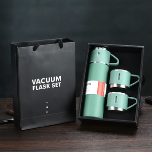Istaromo Quà Tặng bán buôn Hot Phích chân không Flask chai nước bằng thép không gỉ chân không Flask Bộ quà tặng với 3 ly thép - Product Image 5