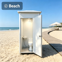 Cabine de toilettes préfabriquée portable, mini-maison, toilettes de camping, douche, siège de toilette, toilettes à la turque, salle de bain mobile