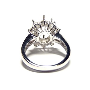 Bague en forme de vrai diamant blanc pour femme, bijou décoratif de conception précieuse, 18 carats, montage ovale, fixation de griffe, bague en fleur pour dames - Product Image 3