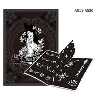 Usine OEM A5 Taille 10 Pages Livret Tatouage Autocollant Pochoir Temporaire Henné Imperméable Corps Art Professionnel Non Toxique PVC Papier