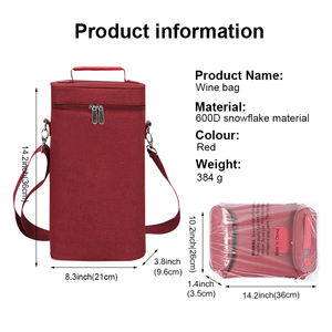 Sac de transport pour vin, sac isotherme pour vin, sac de transport pour vin avec bandoulière - Product Image 3