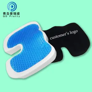 Cojín de espuma viscoelástica para el dolor de coxis, cojín mejorado de Gel para asiento de coche, silla de oficina, logotipo personalizado/Embalaje PT