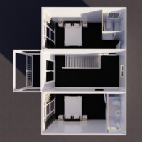 Centre de formation mobile, maison conteneur à deux étages, chambre à coucher, design moderne, construction rapide, écologique, préfabriqué, modulaire