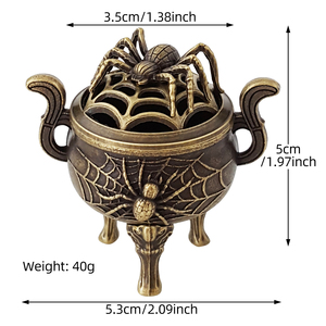 Brûleur d'encens en forme d'araignée personnalisé, porte-encens à design gratuit, artisanat en métal et cadeaux, accessoires d'aromathérapie pour la salle de yoga/thé/méditation - Product Image 2