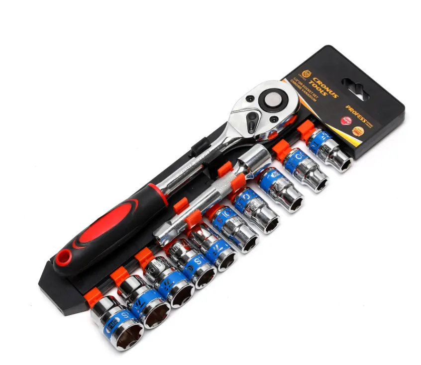 1/2 1/4 3/8 socket set 12pcs rachet wrench auto car repair hand tools