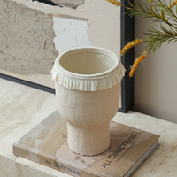 Vase décoratif en céramique moderne et minimaliste de grande taille pour table ou sol, motif dentelle, vente en gros, pour la décoration intérieure